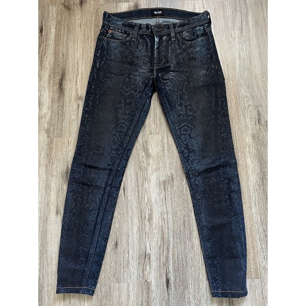Hudson Jeans Womens Size 26 Blue Snakeskin Print  Super Skinny Nico Mid Rise. - Picture 2 of 8